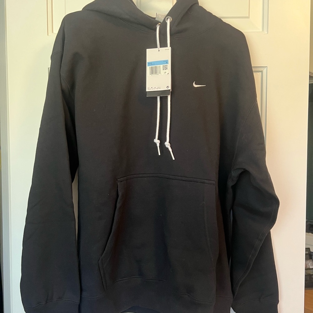 Nike Men's Black Hoodie with White Details